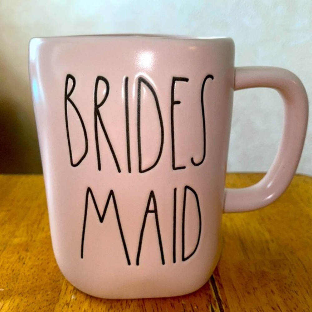 Rae Dunn BRIDES MAID Pink Ceramic Coffee Mug Brand New!
